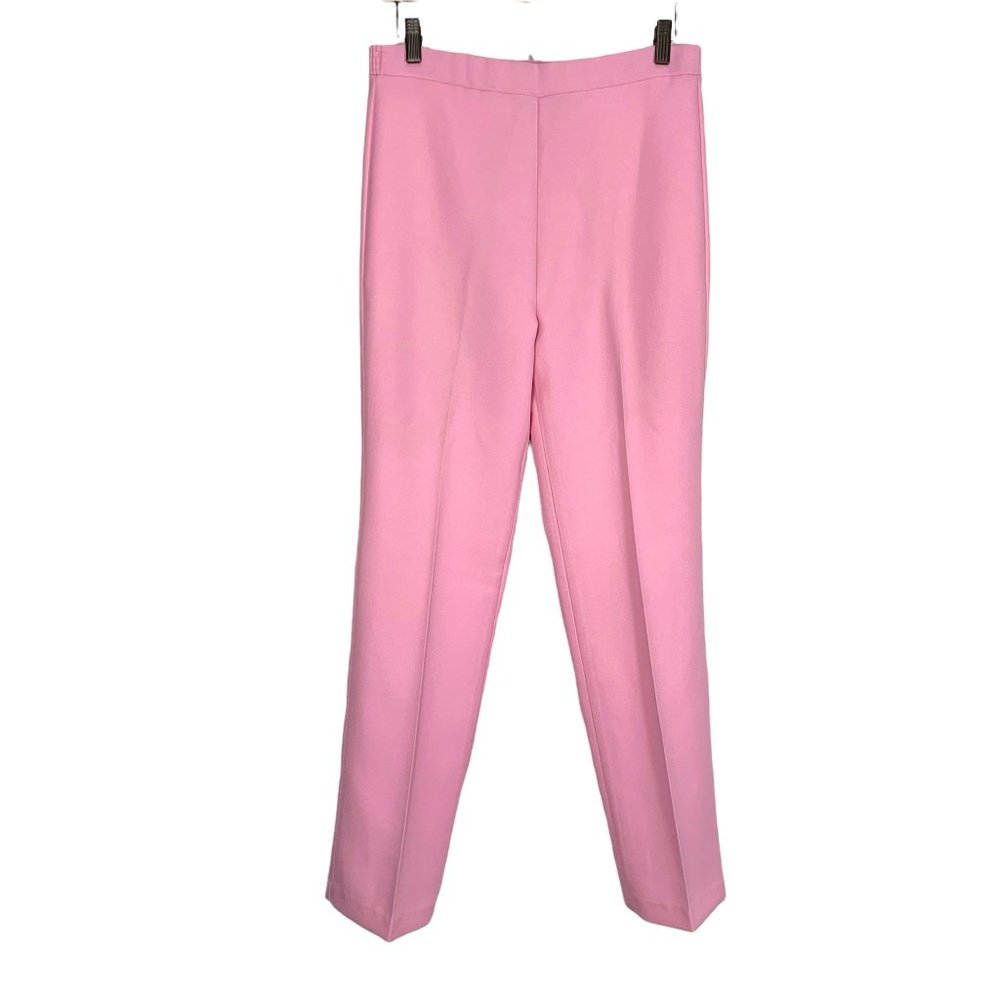 Vintage 90s Coastal Grandmother Pink Pull On Elastic Waist Pants Medium